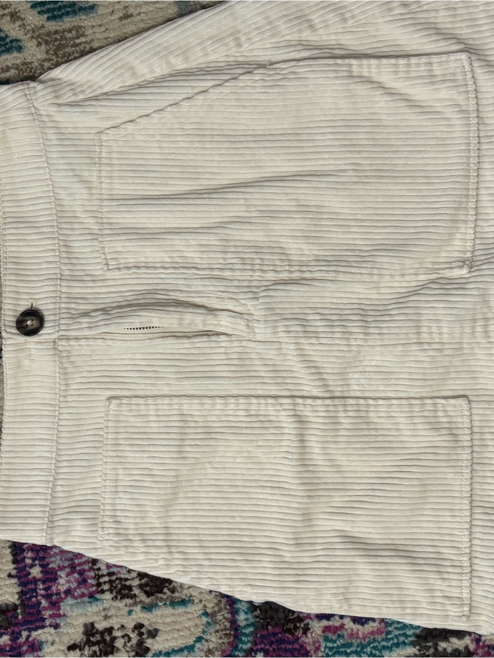 H&M Light Cream Corduroy Mini Skirt